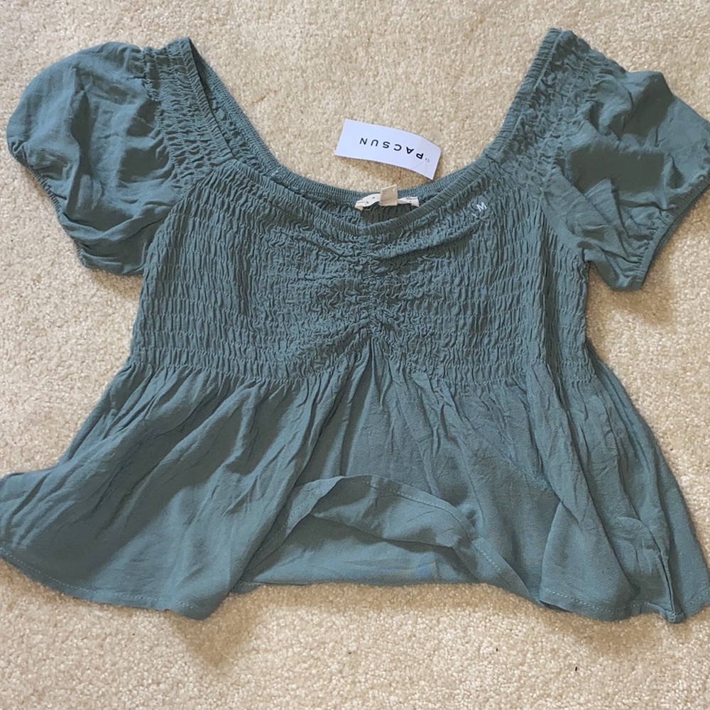 Pacsun Green Ribbed Top
